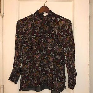 Zara high neck chiffon top